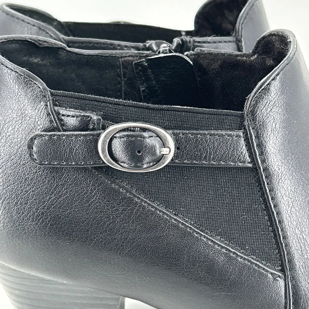 Croft & Barrow Black Ankle Boots Womens Size 9 Block Heel Side Zip Comfort Boots